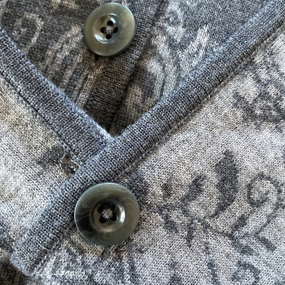 Pendleton Reversible Paisley Gray Cardigan Sweater w Collar - Picture 10 of 11